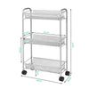 3 Tier Rolling Storage Trolley Utility Cart Kitchen Carts Mesh Basket W/ Wheels
