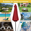 2.7M Garden Parasol Outdoor Sun Shade Banana Umbrella Hanging Cantilever Red