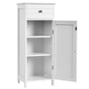 Bathroom Storage Cabinet Floor Standing Wooden Cupboard w/ Single Door & Drawer