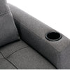 HUDSON 1-SEATER, 2-SEATER SOFA BED LINEN FABRIC WITH CUP HOLDERS GREY