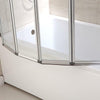 4 Fold Folding Bath Shower Screen 1400mm High Bathroom Glass Door Panel