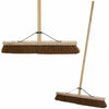 Sweeping Brush Broom Wooden Handle Soft Stiff Head PVC Sweeper Garden Outdoor