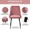 1X Dining Chair Pink Velvet Chairs Metal Steel Legs Bedroom Chair