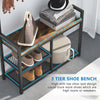 Functional Coat Rack Stand with Shoe Rack Storage Shelf & 9 Hooks Entryway Bench