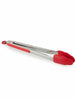 Silicone Kitchen Cooking Salad Serving BBQ Tongs Stainless Steel Handle Utensil
