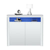 High Gloss Bed Sideboard Cupboard LED Buffet Door Cabinet with 2/3 Doors Storage