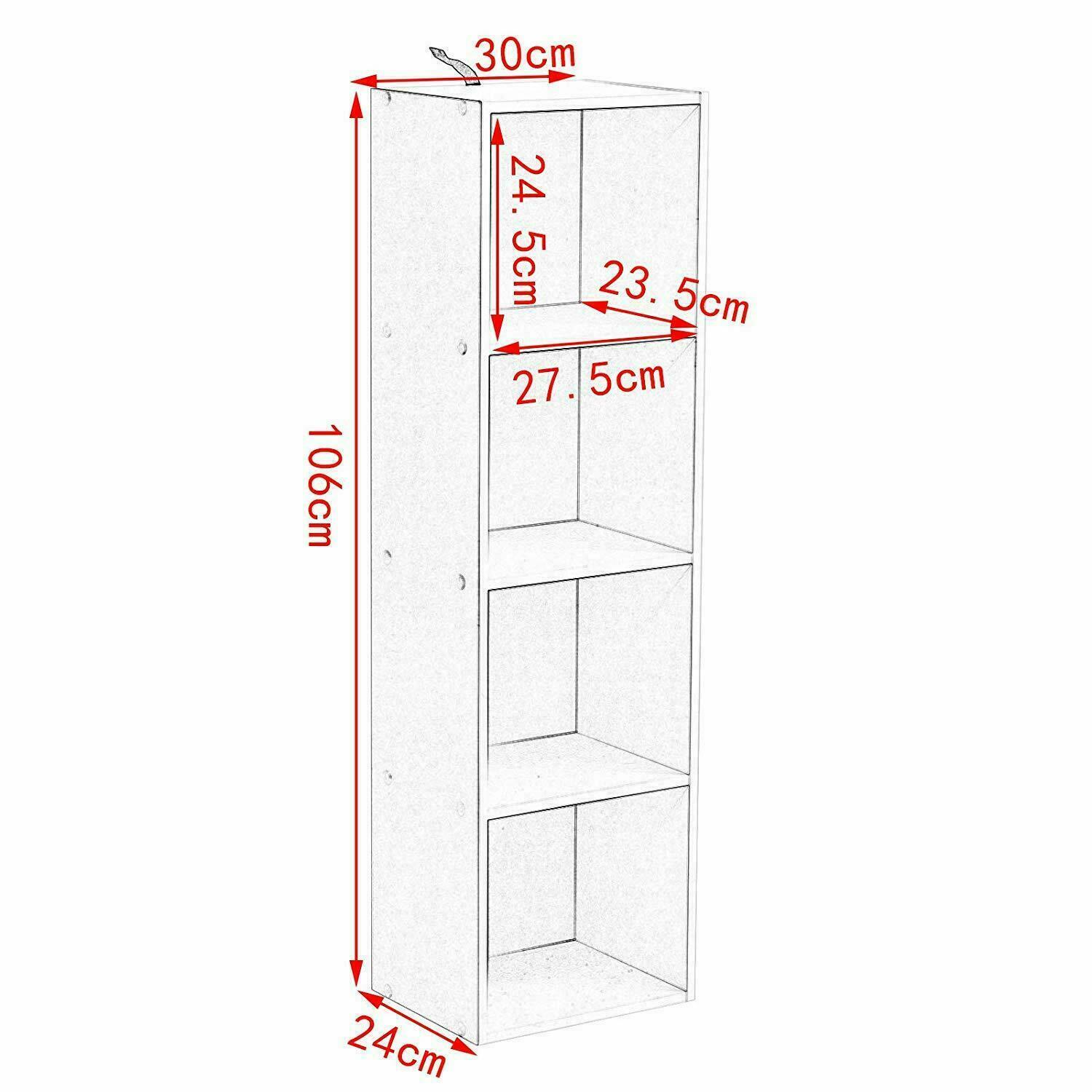 Storage Bookcase Display Shelf Unit Organiser 4/5/6 Cube Bookshelf Home Office