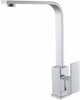 Modern Kitchen Sink Tap Chrome Monobloc Lever Swivel Square Mixer Taps Faucet