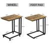 End Table Industrial Sofa Table Side Table for Coffee Laptop Table Rustic Brown
