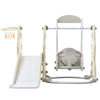 4in1 Kids Slide and Swing Set for Baby Toddler w/ Swing Slide Climber Hoop Beige