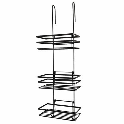 3 Tier Black Metallic Hanging Shower Caddy Bathroom Storage Organiser Basket