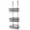 3 Tier Black Metallic Hanging Shower Caddy Bathroom Storage Organiser Basket