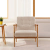 Vintage Button Cushioned Sofa Armchair Wooden Frame Fireside Lounge Single Seat