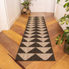 Black & Grey Geometric Rug Small Large Washable Mats Dryable Outdoor Rugs BBQ