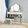 Bedroom 1/2 Drawers Mirrored Glass Dressing Table Cushioned Stool Mirror Set UK