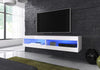 Floating TV Unit Cabinet Stand Volant 150 cm (body matt White/ Front White Gloss