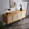 Rustic Chest Drawers Rattan Woven Sideboard Vintage Side Cabinet Storage Hallway