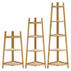 Bamboo Wood Shelves 3/4/5Tier Corner Ladder Shelf Bookcase Plant Stand Rack Unit