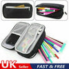 Student Pen Pencil Bag Case Canvas Zip Cosmetic Large Capacity for Boys Girls UK