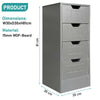 4 Drawer Bathroom Cabinet Chest Wooden Storage Cupboard Unit Grey Freestanding