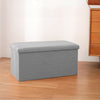 40cm Folding Ottoman Storage Box with Lid Pouffe Footstool Toy Container Bench