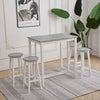 Pine Wood Dining Set in Table+ 4 Chairs Stools Grey/White Kitchen Home Furniture