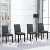 Set of 4 Dark Gray Fabric Dining Chairs Padded Seat with Rivet Kitchen Chairs
