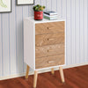 Nordic Style Scandinavian Bedside Table Drawers Cabinet Solid Wood Legs Bedroom