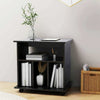 Rolling Cabinet High Gloss Black 60 x 45 x 60 cm Chipboard Organiser Furniture