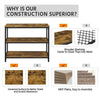 Console Table for Entryway 3 Tiers Industrial Hallway Table Metal Frame Brown