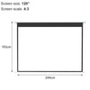 120 in Electric Motorized Projector Screen 4:3 Home Cinema Ceiling/Wall Mounted