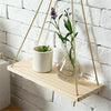 Wooden Rope Hanging Shelf Bathroom Kitchen Floating Shelf No Nails Shelf Rustic