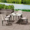 Luxury Italian Grey Marble Dining Table with Black Gold Legs 4 Seater Table Only