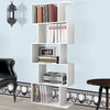 Wood Bookcase Bookshelf S Shape 5 Tier Shelves Free Standing Shelving Storage