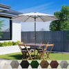 2.5M Outdoor Parasol Round Sun Shade Garden Canopy Umbrella Crank 6 Steel Ribs