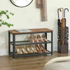 3 Tier Shoe Rack Storage Bench Organizer W/ Seat Metal Shelves Shoes Cabinet