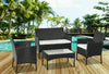 4 PCS Rattan Garden Furniture Set chairs sofa Table Outdoor Patio Conservatory