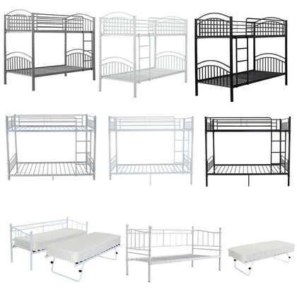 Metal Bunk Beds Single Sleeper Bed/Day bed and trundle Children Bed