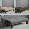 Large Footstool Chesterfield Button Seat Bench Chair Ottoman Pouffe Stool Linen