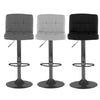 Matt Matte Black Base Gas Lift Swivel Faux Leather Kitchen Breakfast Bar Stool