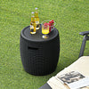 45L Patio Cool Bar Table Outdoor Cooler Ice Box w/ Lid Side Handles & Buckle