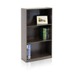 Furinno Basic 3-Tier Bookcase Storage Shelves, Dark Brown, 99736DBR