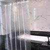 3D EVA Diamond Shower Curtain Clear Waterproof Plastic Water Cube Thicker &Hooks
