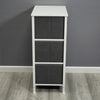 3 Drawer Storage Chest Office Bathroom Bedside Cabinet Linen Front Grey White