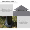 Metal BBQ Gazebo Waterproof Barbecue Grill Canopy Grey Garden Marquee Pergola