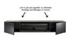 Black 200cm TV Stand Cabinet Matt Gloss Doors with LED Light for 65" 70" 80" TVs