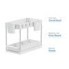 Mondeer 2 Tiers Under Sink Storage Shelf Organizer Rack 4 Hooks and 2 Cups White