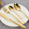 24pcs Cutlery Sets Luxury Copper Spoon Fork Teaspoon Kitchen Dining Flatware Kit