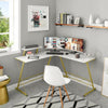 L-shaped Computer Desk White Corner Table Workstation Home Office Furniture Top