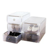 10x Plastic Shoe Storage Boxes Drawer Stackable Foldable Organiser Clear / Black